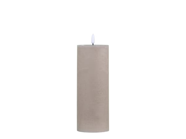 Blockljus LED inkl batteri H20/Ø7,5 cm Taupe