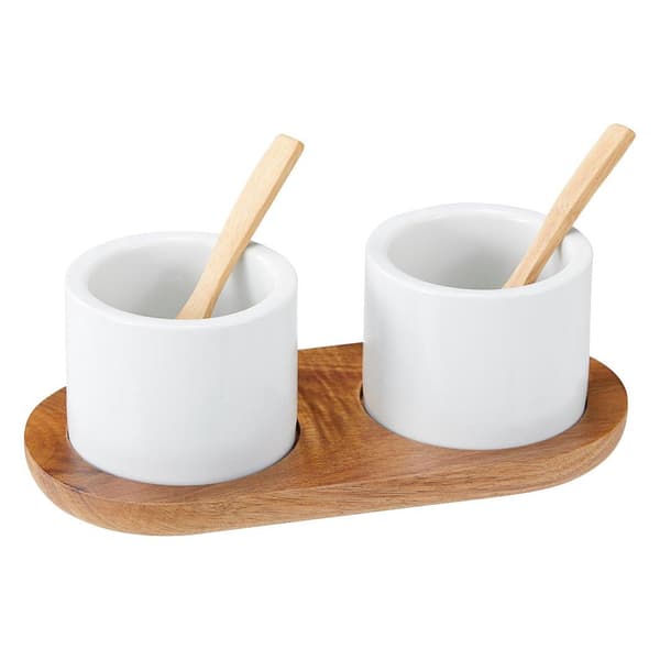 Skålar Salt &amp; Peppar set Sadie Dorre Vit