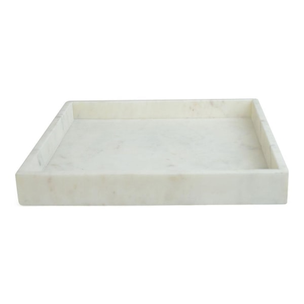 Bricka Kvadrat Marmor Vit 30x30 cm Form Living White Vit