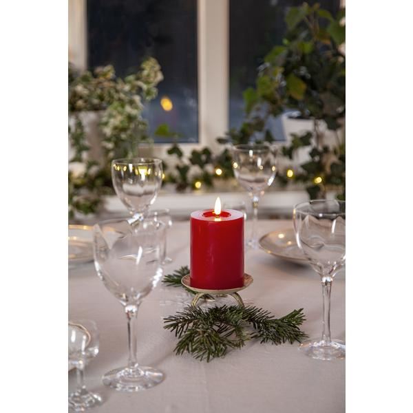 Blockljus Rött Flamme Flow LED Star Trading Red 12,5 cm