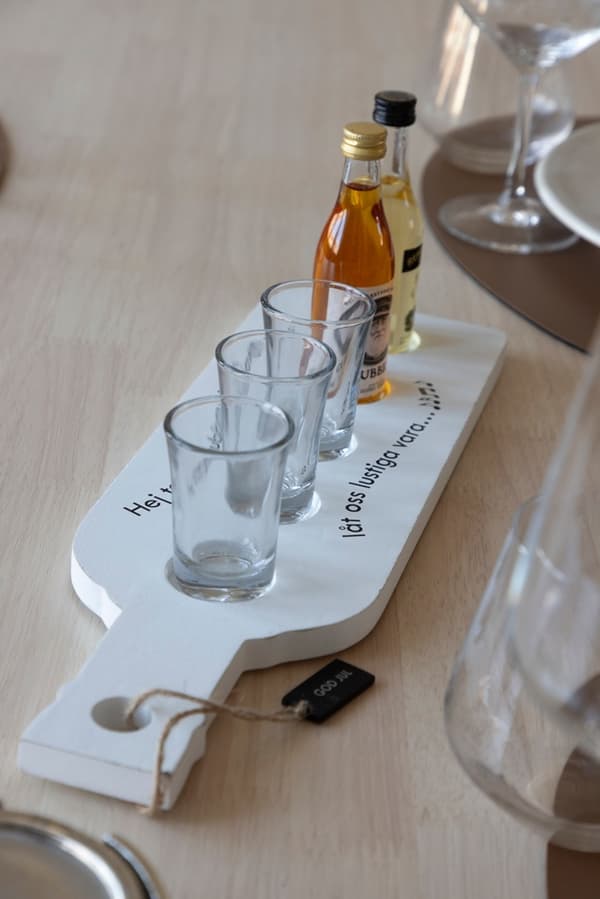 Julsnapsbricka / Nubbebricka med 5 st snapsglas White