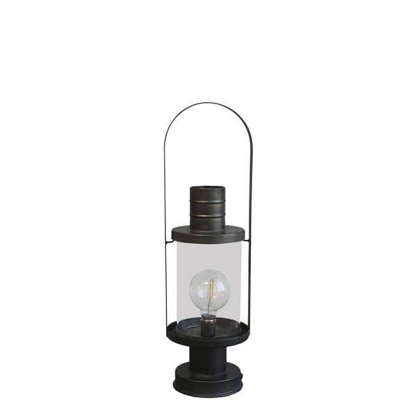 Fransk Stall lanterna m timer - 2 storlekar Chic Antique Grey Höjd 53 cm
