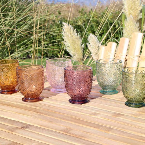 Saint-Émilion vattenglas 6-pack med mönster olika färger Multicolor
