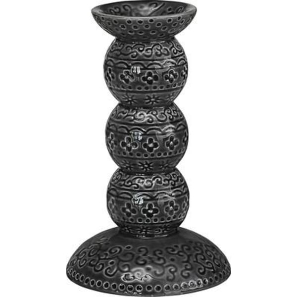 Antiikkinen itämainen kynttilänjalka 14 cm Cult Design Black