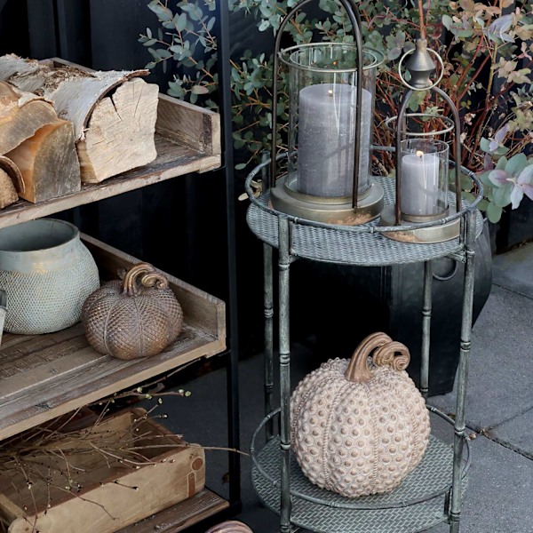 Sidobord / Brickbord H63/Ø33 cm antique zink Chic Antique Grey