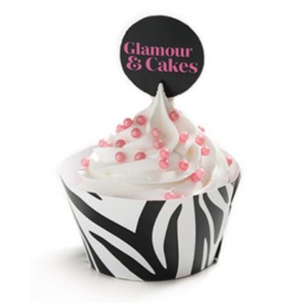 Cupcake Wrappers & Toppers Glamour Black Glamour