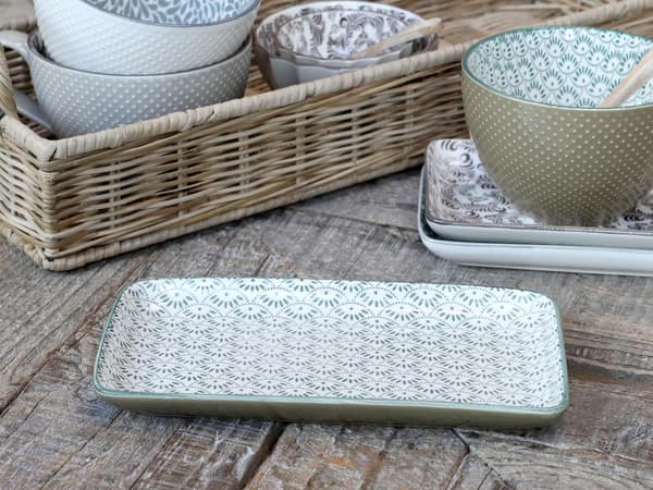 Tallrik Arés avlång Verte Chic Antique Green
