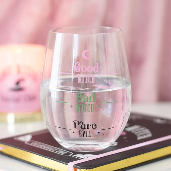 Stjälklöst vinglas “Good Witch / Bad Witch / Pure Evil” 500 ml Crystal