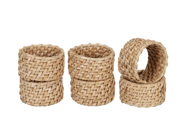 Servettringar Flätad korg Natur 6-pack Nature