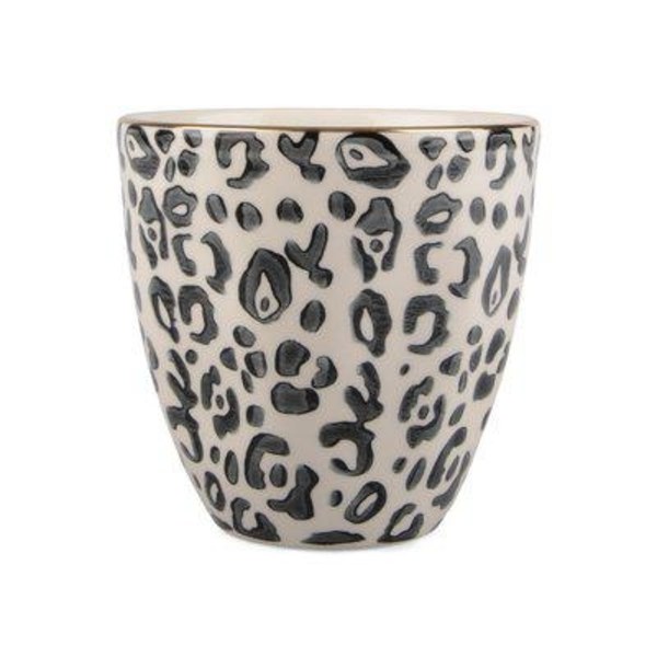 Mugg med leopardmönster 4-pack White