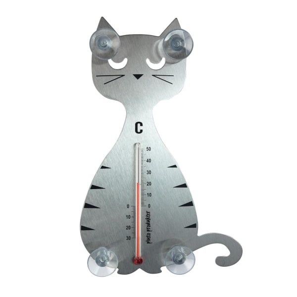Termometer Silly Cat Sølv Silver