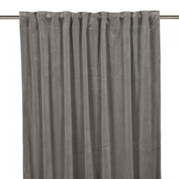 Gardinlängder VELVET sammet 2-pack Grey Grå