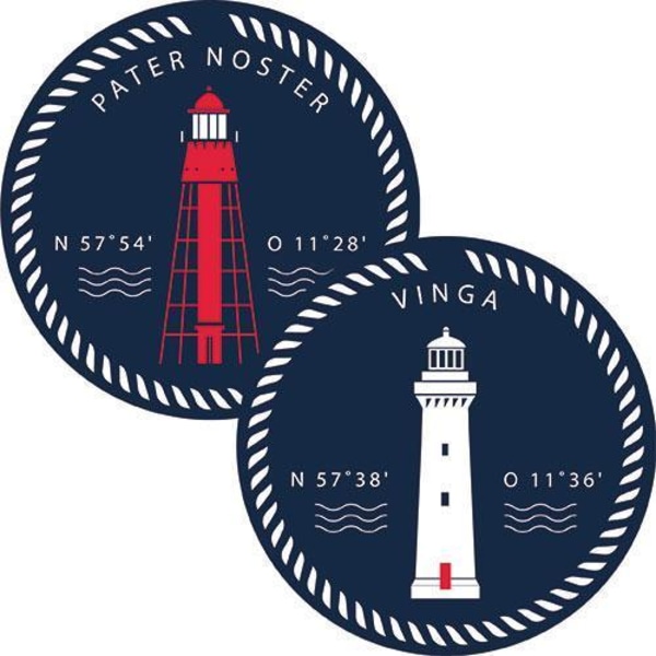 Coasters Swedish Lighthouses Blue Pater Noster/Vinga