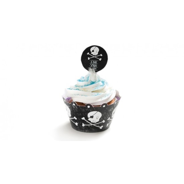 Cupcake-kääreet ja -päälliset Pirates Decora Black Pirater