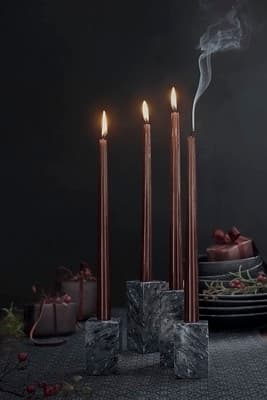 Ljusstake Marmo 2 storlekar marmor Black 8 cm