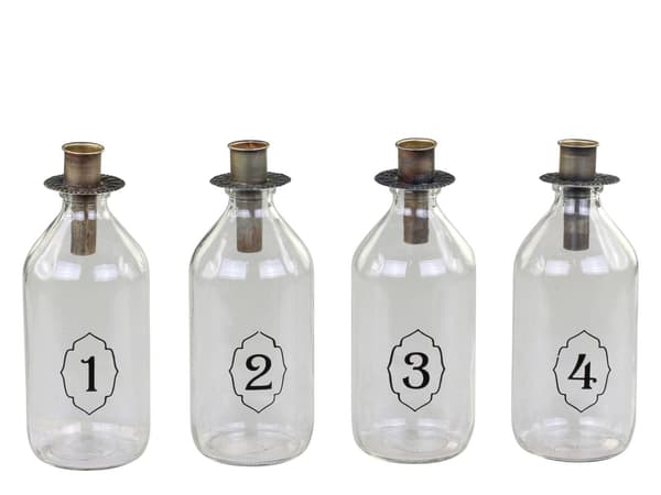 Adventsflaskor m ljushållare 4 st Chic Antique Transparent
