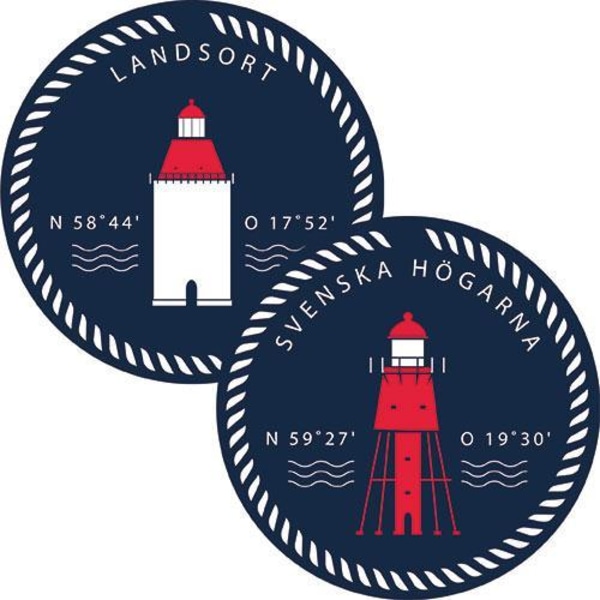 Coasters Swedish Lighthouses Blue Hållö/Måseskär