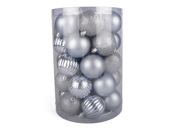 Julgranskulor 34 pack Silver