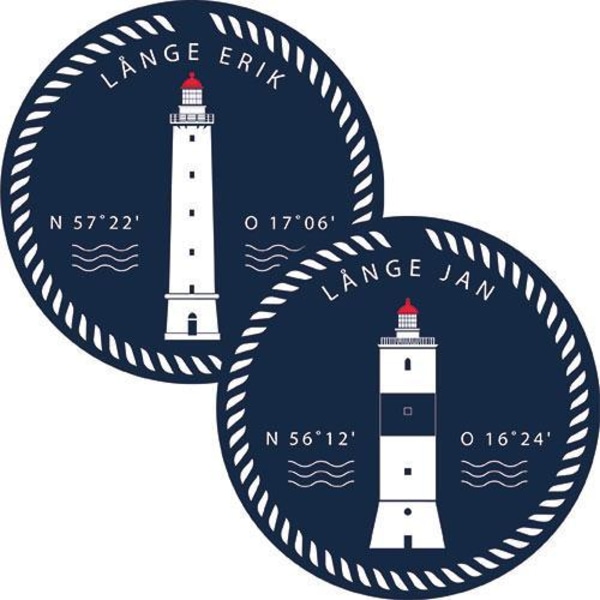 Coasters Swedish Lighthouses Blue Hållö/Måseskär