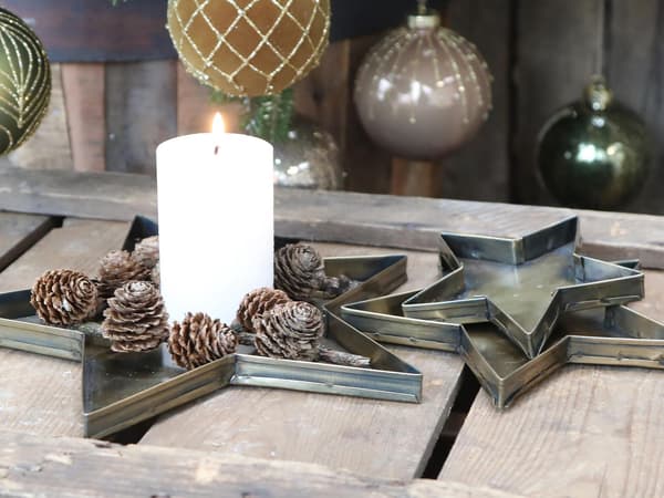 Ljusfat / Stjärnfat 3-pack Antik mässing Chic Antique Antik mässing