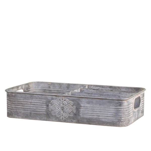 Bricka/ Förvaring indelad 41,5 cm grå