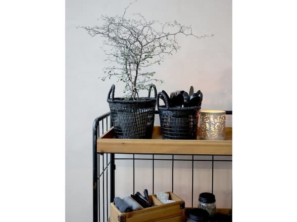 Ljuslytor med bladmönster 2-pack Chic Antique grå