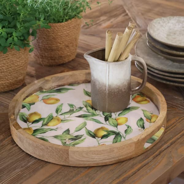 Tours Träbricka med Citroner Ø35 cm 2:a sortering – Chic Antique Tree