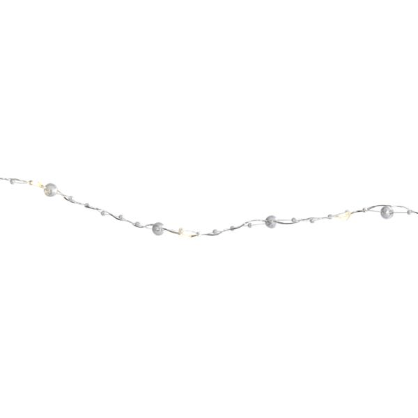 Ljusslinga DEW DROP 2 m pärlor Silver