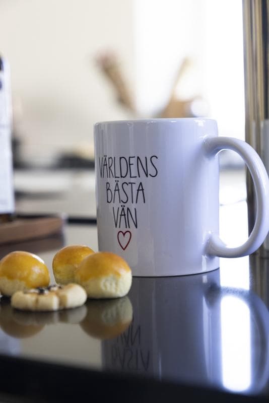 Mugg Världens Bästa Vän 3 dl – Present till Bästa Vän Vit