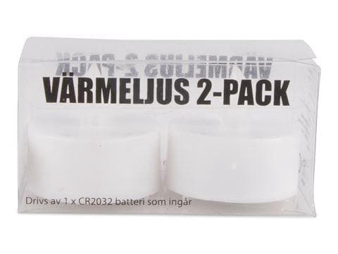 Värmeljus LED fast låga 2 -pack Vit