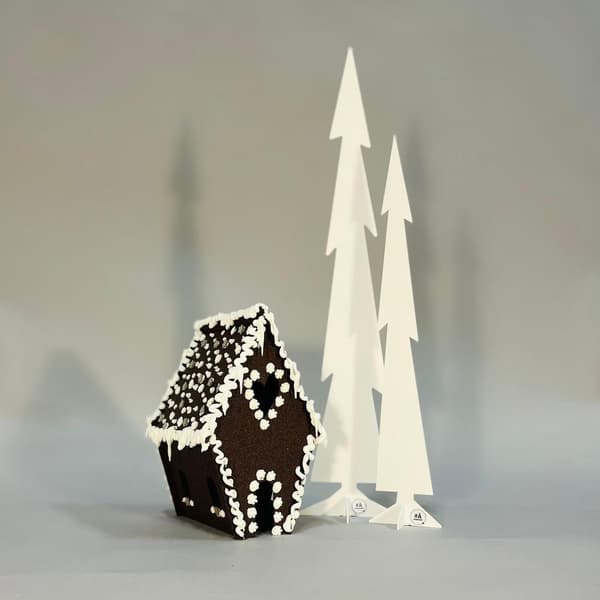 Pepparkakshus - återanvändbart Älska plåt White