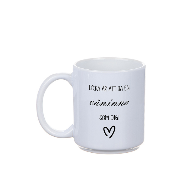Mugg Lycka Väninna White
