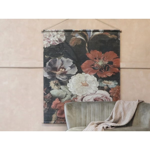 Canvas för upphängning med blomtryck 145/124 cm Multicolor