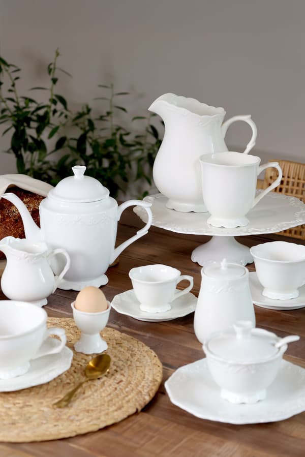 Provence Mugg 30 cl Vit H10 cm – Porslin | Chic Antique Vit