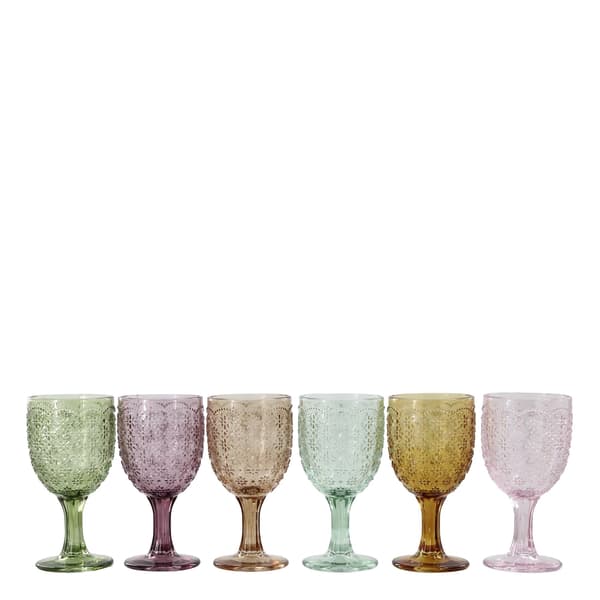 Saint-Émilion Vinglas 6-pack med mönster olika färger Multicolor