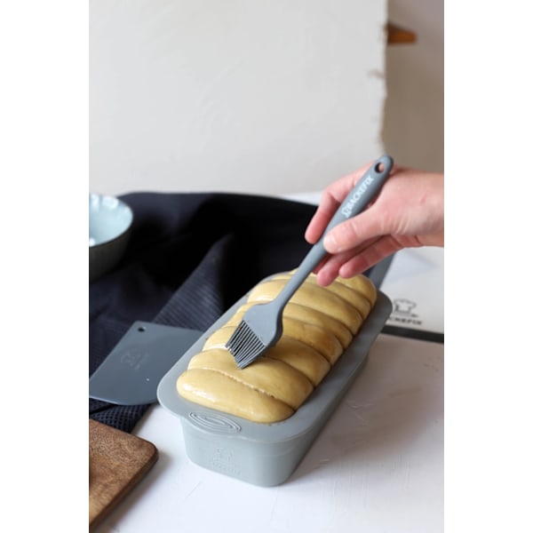 Slickepott & bakpensel set Silikon Backefix grå