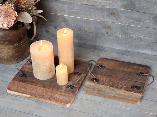 Bricka med handtag Unik 30x30cm Chic Antique Brown