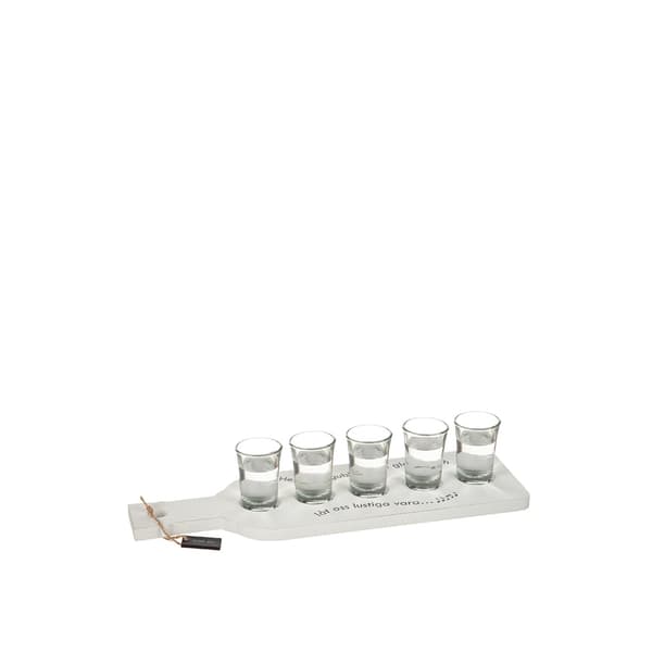 Julsnapsbricka / Nubbebricka med 5 st snapsglas White