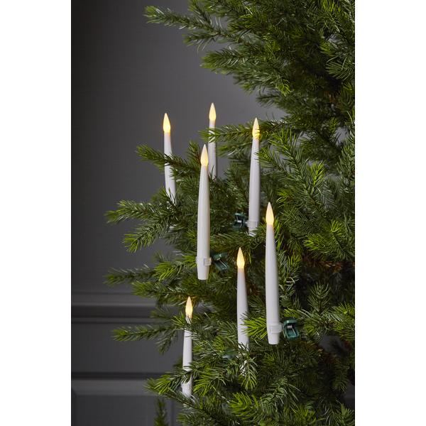 Joulukuusen valaistus langaton 10 kpl jouluvaloja kaukosäätimellä White