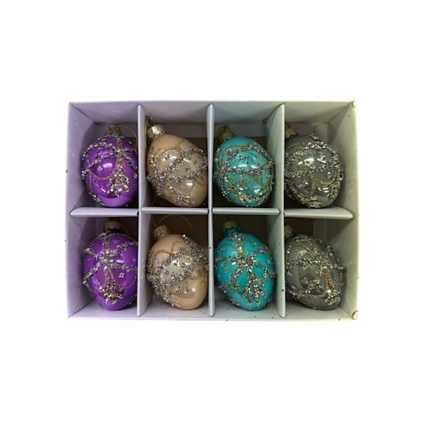 Ägg Glas Royal Mix m glitter 8-pack A lot Multicolor