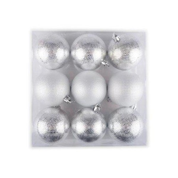 Julgranskulor 6 cm 9 pack Silver Silver