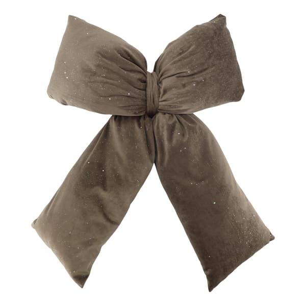Stor Dekorationsrosett i Sammet med Glitter Mocca 50x40 cm – Chic Antique Brun