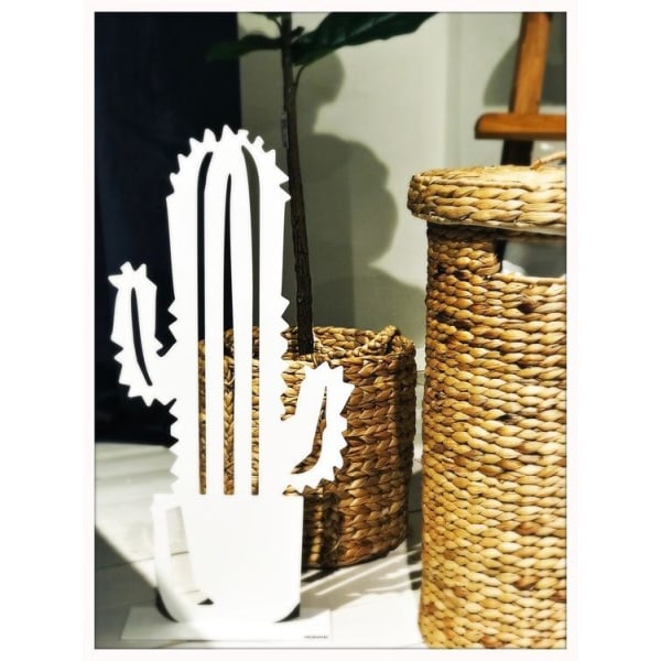 Cactus - Suuri koristelu 54 cm - useita värejä White