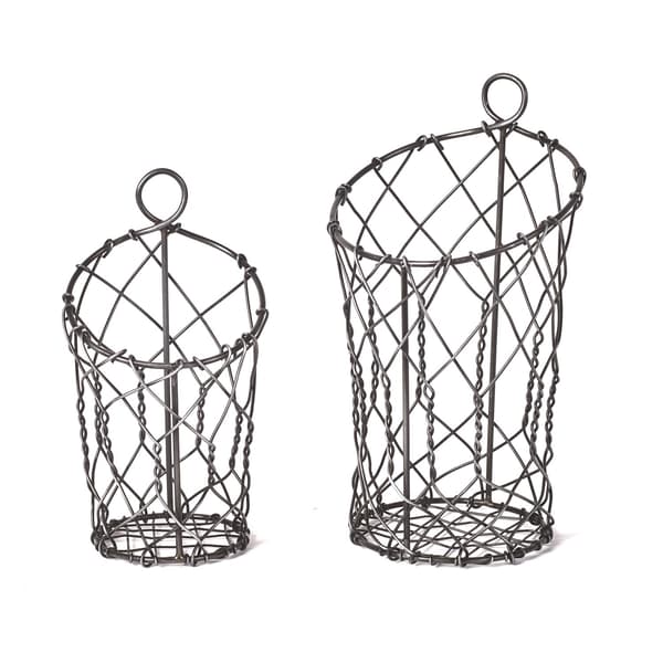 Nätkorg i metall Djupviken – 2-pack Grafitgrå