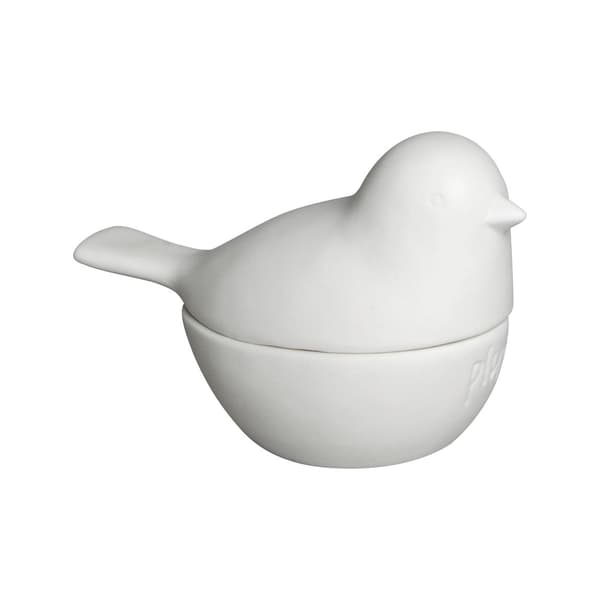 Fågelskål Liten Keramik Vit Pluto Produkter White
