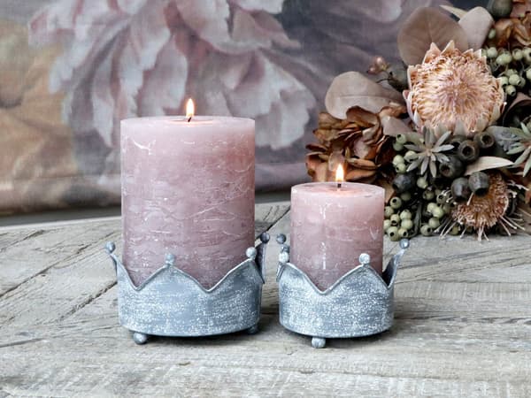 Ljuslytor Krona 2-pack Chic Antique Grey