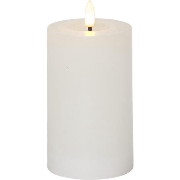 Blockljus Flamme Flow LED Star Trading White 17,5 cm