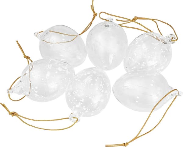 Påskpynt Glasägg 6-pack Klarglas Cult Design Transparent