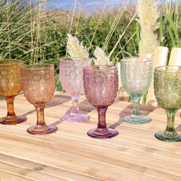 Saint-Émilion Vinglas 6-pack med mönster olika färger Multicolor