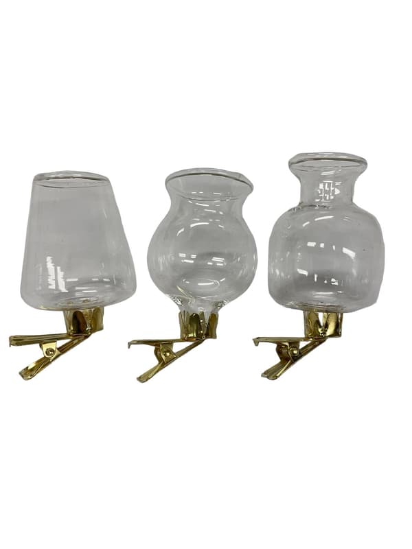 Vas med klämma 3-pack Klar Transparent
